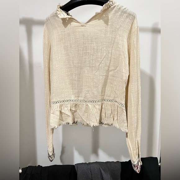 ZARA Chic Floral Boho Style Embroidered Long Sleeve Top - Picture 4 of 6